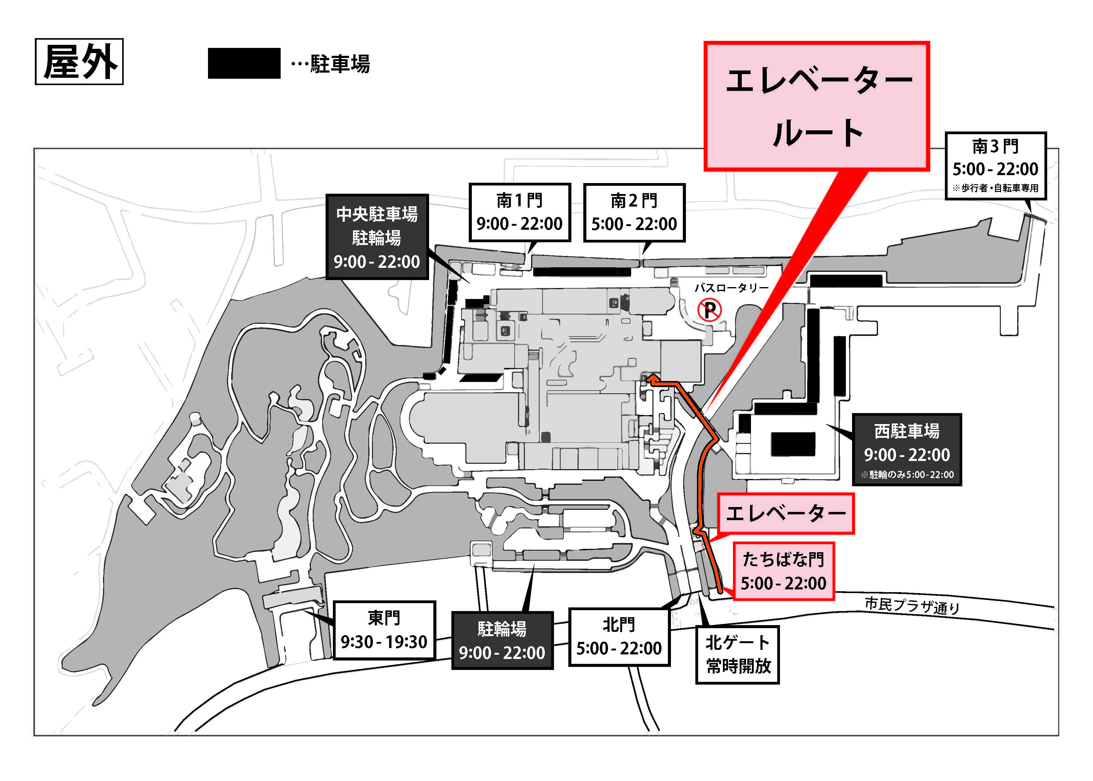 画像　エレベーターでのご入館ルート